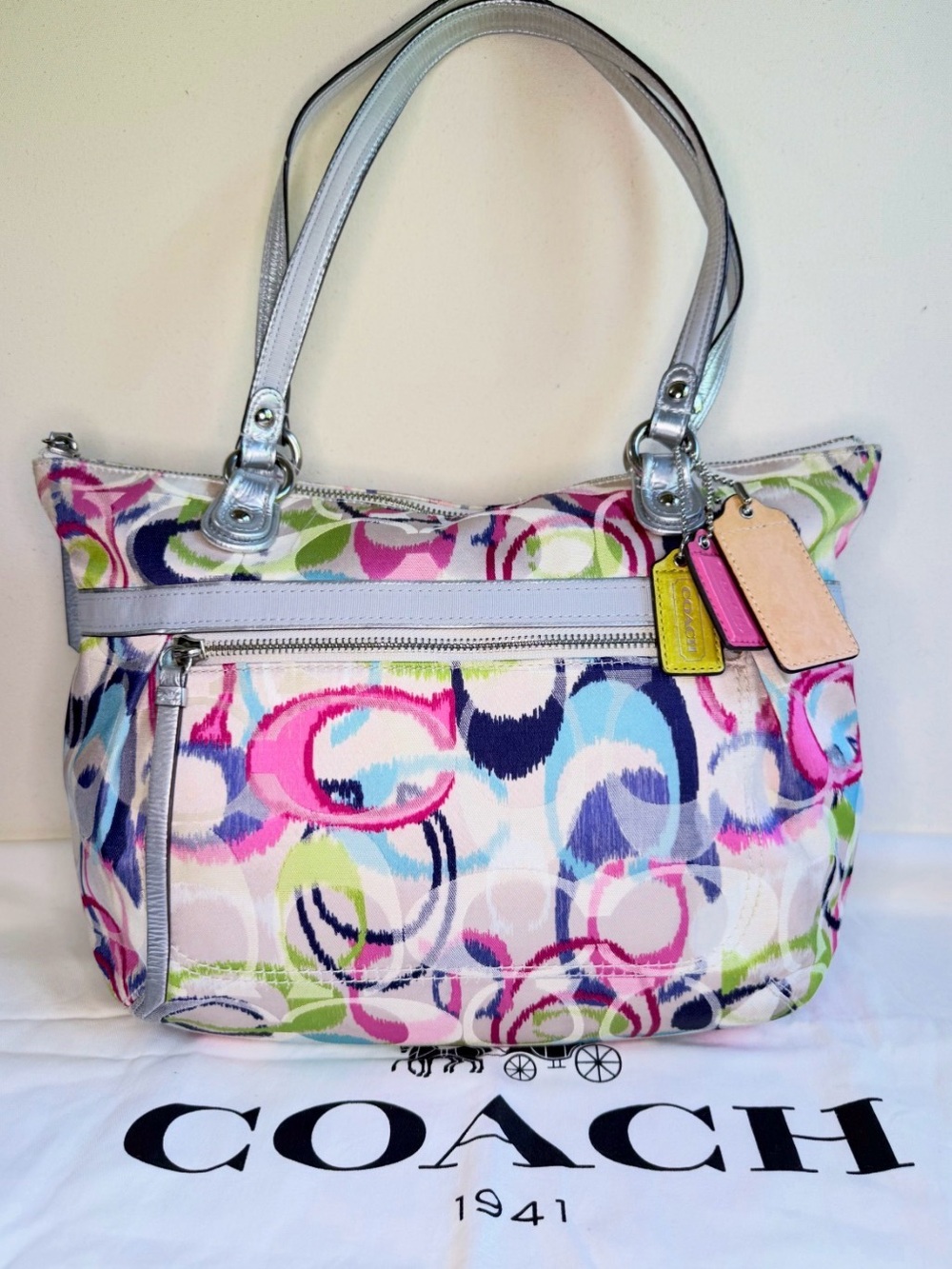 Coach Poppy Ikat Satchel + Hangtags + Dust bag - #19877